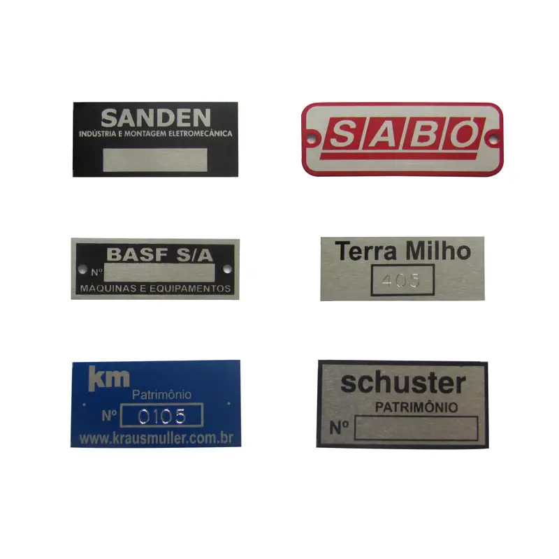 Etiquetas metálicas e adesivas