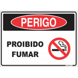 placa de sinalização área para fumantes Sorocaba
