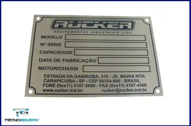 Placa de Identificação de Alumínio